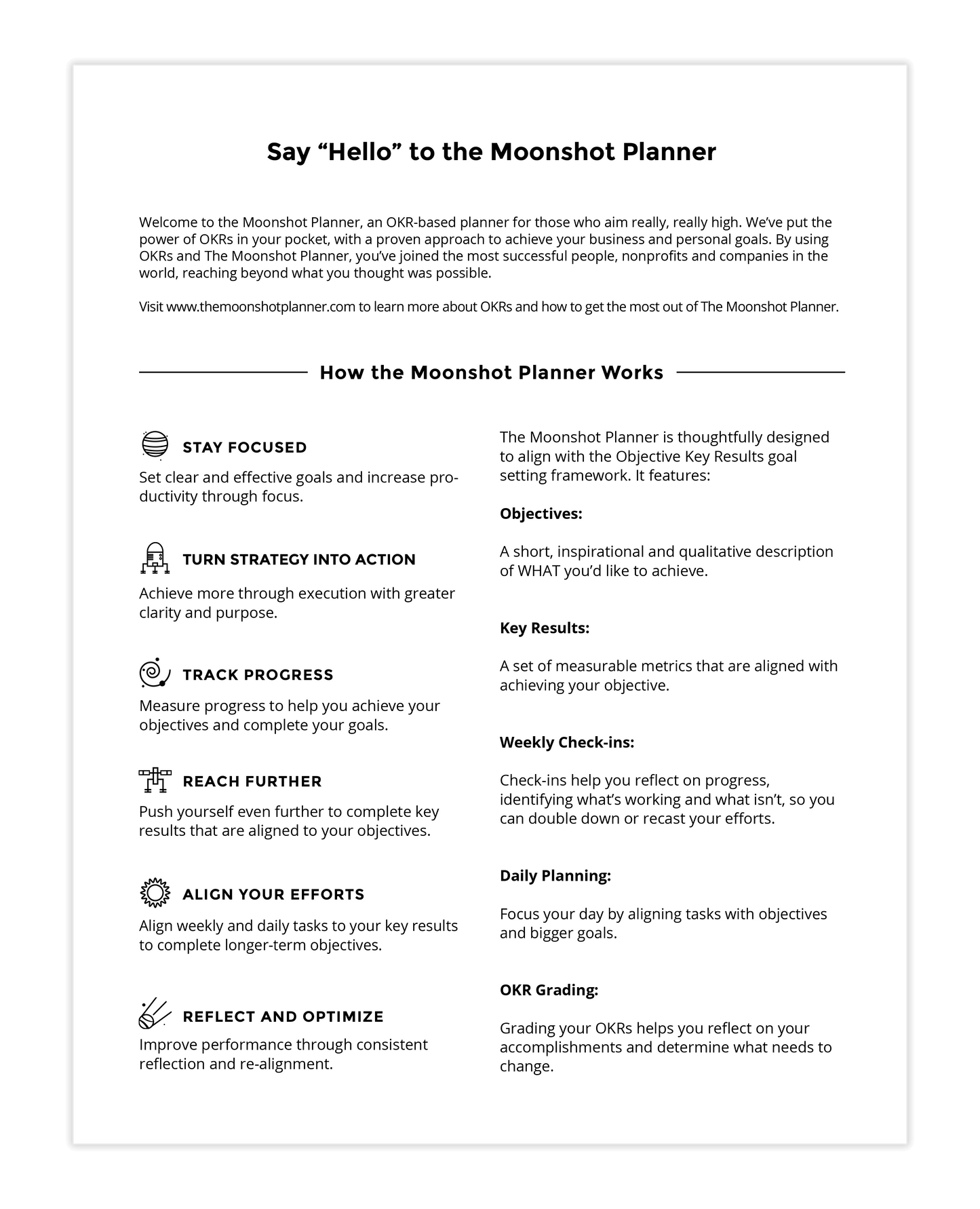 The Moonshot OKR Planner - Digital